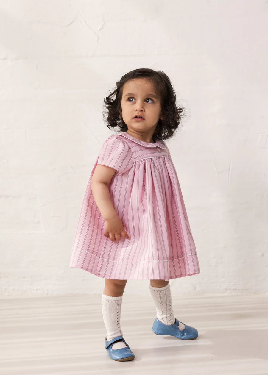 Dulla - Dress, Bonbon Pink Stripes