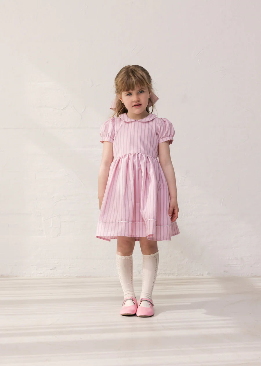 Alina L - Hair clip, Bonbon Pink Stripes