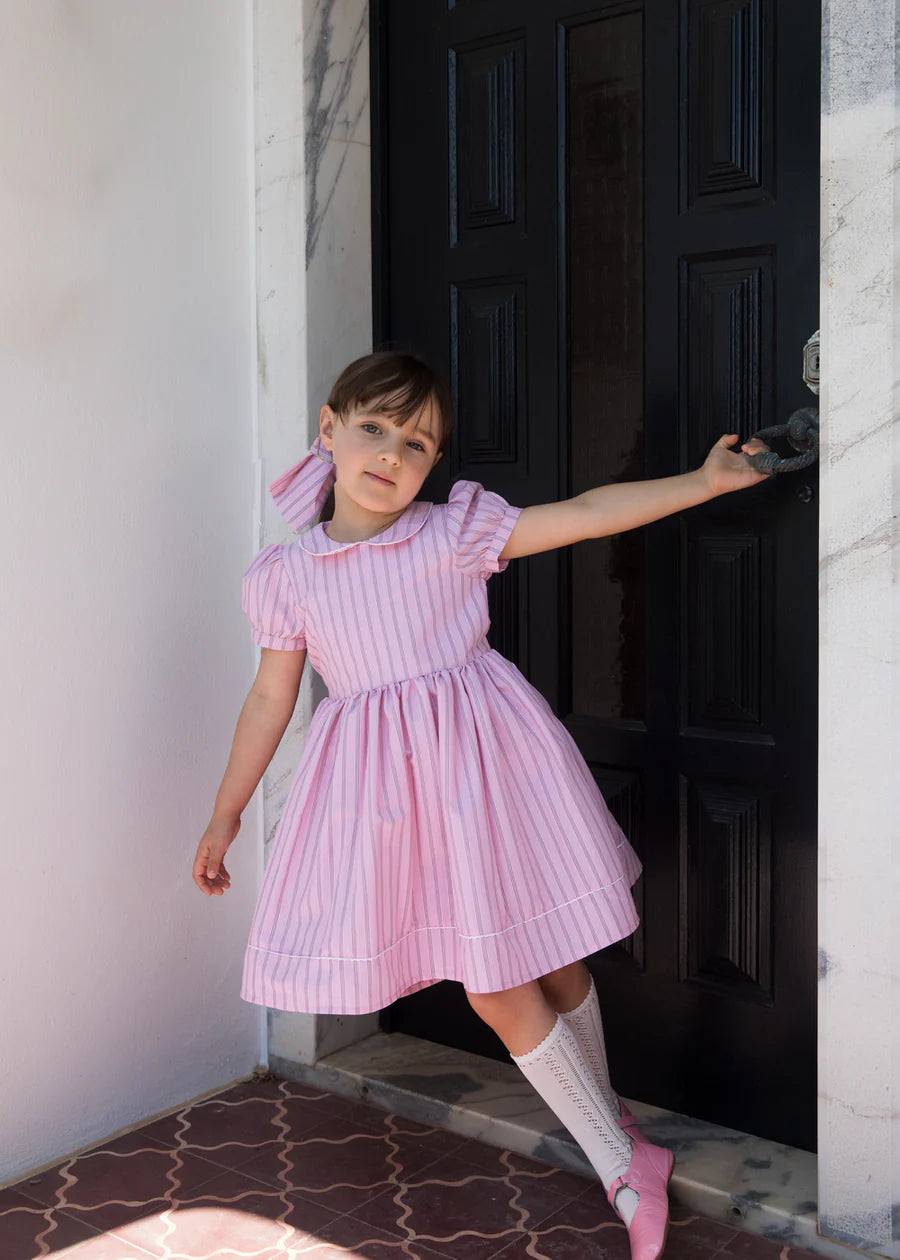 Alina L - Hair clip, Bonbon Pink Stripes