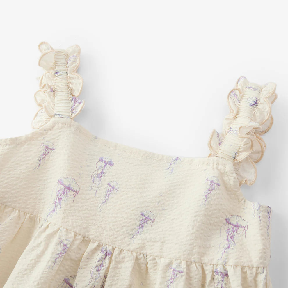 Sunset Jellyfish Ruffle Tiered Dress