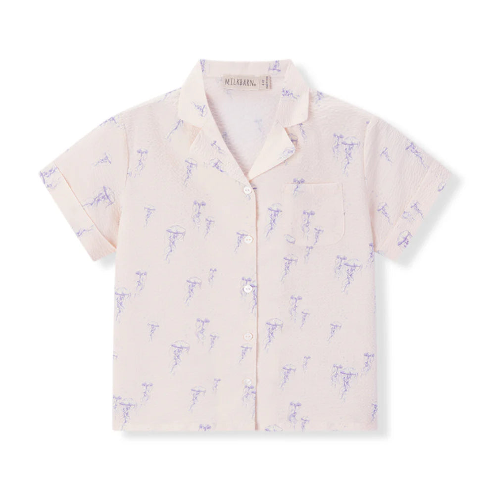 Sunset Jellyfish Button-Up Two Piece Set